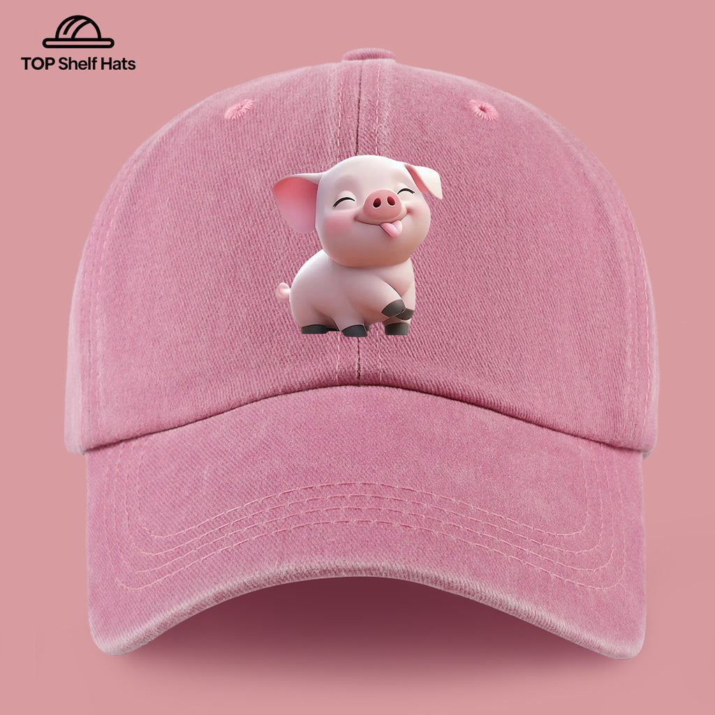 1pc Cute Tender Pink Pig Print Casual Baseball Cap, Lightweight, Comfortable, And Breathable, Adjustable Size, Perfect Valentine'S Day Gift for Partners, Unisex Outdoor Wear And Casual Fashion Accessory, Ideal for Parents' Beach Vacation Sun Hat