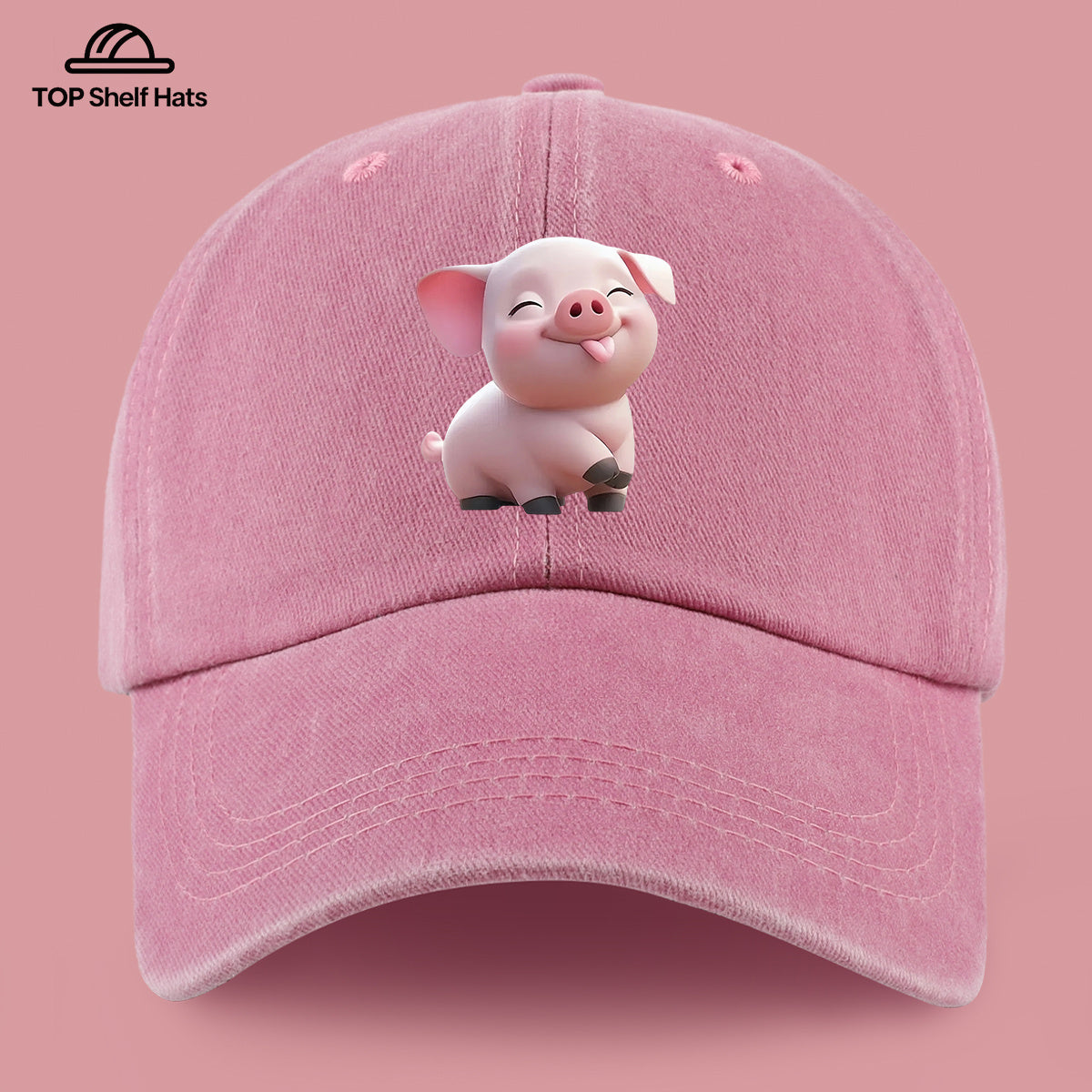 1pc Cute Tender Pink Pig Print Casual Baseball Cap, Lightweight, Comfortable, And Breathable, Adjustable Size, Perfect Valentine'S Day Gift for Partners, Unisex Outdoor Wear And Casual Fashion Accessory, Ideal for Parents' Beach Vacation Sun Hat