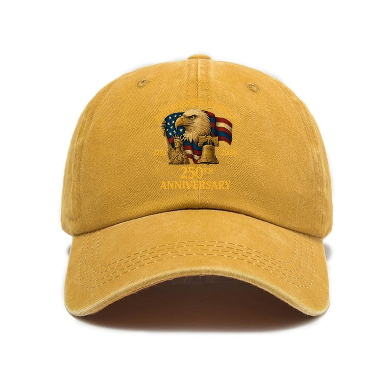 Fashion Hot Selling US Independence Day 250Th Anniversary Printed Washed All-Match Distressed Soft Top Unisex Baseball Cap