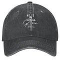 2026 Latest Face-Slimming Baseball Cap, American Retro Style, Couple'S Matching Cap, Easter Cross "He Is Risen" Christian Washed Baseball Cap, Unisex, Summer Baseball Cap