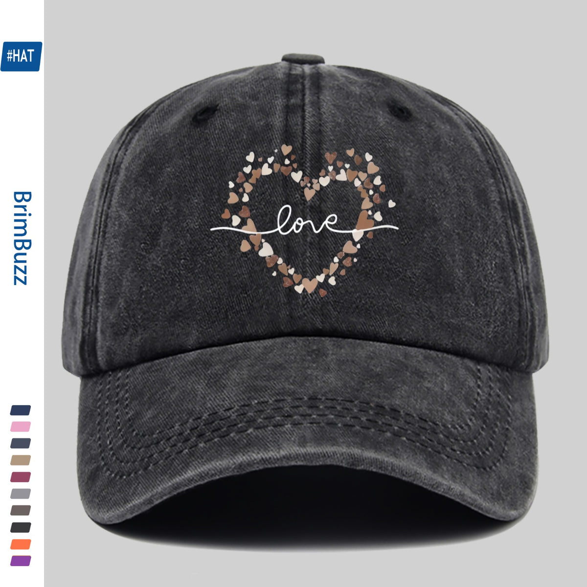 Minimalist Heart-Pattern Printed Baseball Cap, Unisex Sun Hat, Available in Multiple Colors, Dad Hat, Comfortable And Lightweight Sun Hat, Washed Vintage Cap, American Street Skateboard Cap, Vintage Accessory, Exquisite Gift for Women