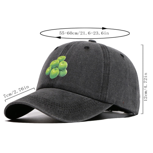 1pc Green Apple Print Baseball Cap for Men & Women - Adjustable Unisex Hat with Stacked Apple, Suitable for Outdoor, Travel, Parties, Casual Wear - Fresh, Holidays, Anniversaries - Apple-Themed Cap