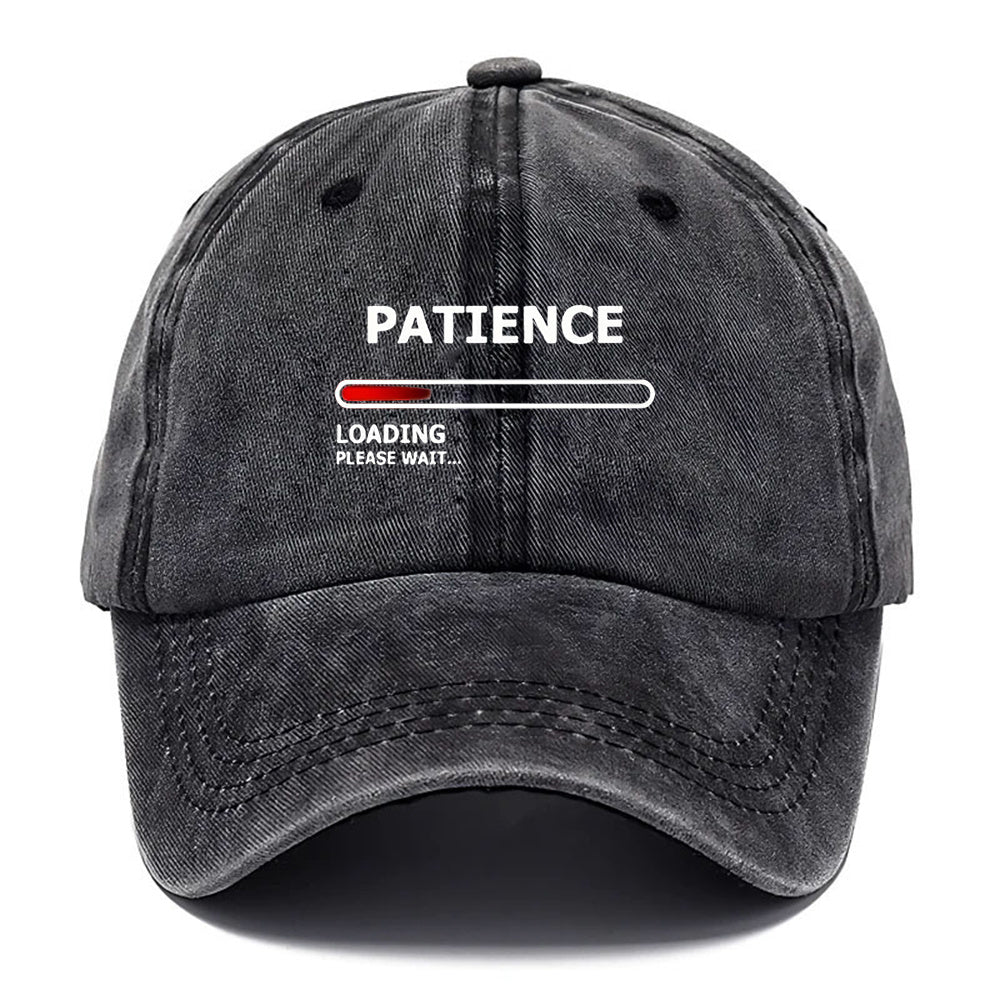 1 Patience Print Baseball Cap - Soft, Breathable, Adjustable Snapback with Curved Brim, Lightweight Unisex Design for Casual Outdoor and Formal Occasions. Hand Wash Only. Ideal Gift, Event Headwear, Fashion Accessory for Style Enthusiasts