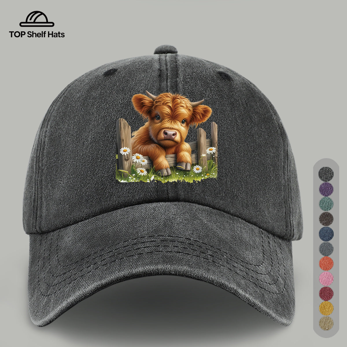 1pc Cute and Adorable Highland Cow Pattern Printed Casual Baseball Cap, Lightweight, Comfortable, and Breathable, with Adjustable Size, Unisex Outdoor Wear and Casual Apparel Accessory, Sun Hat for Mom and Dad's Beach Vacation, Exquisite Gift