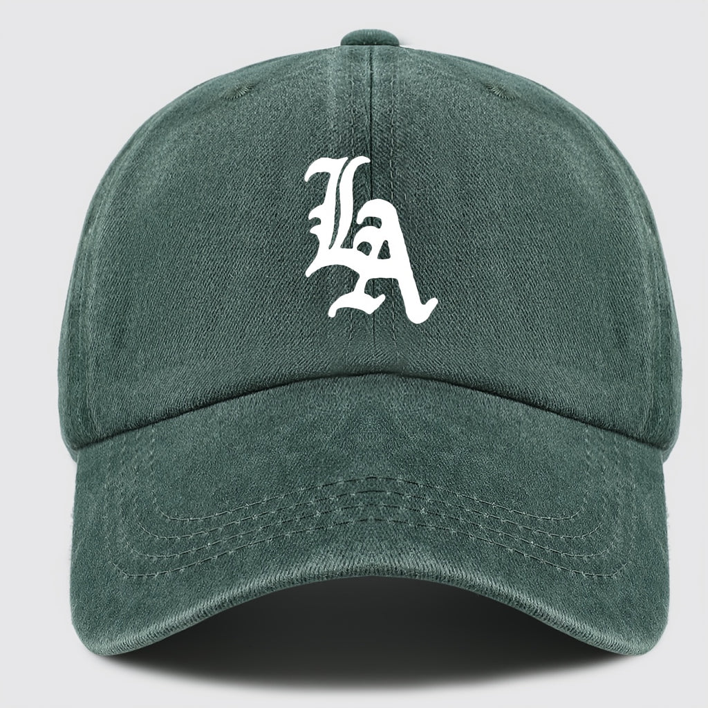 "LA" Printed Baseball Cap Dad Hat, Street Style Golf Cap Mom And Dad Matching, Breathable Comfortable Unisex Design, Workwear Style Trucker Hat, Urban Series Hat Suitable for Parties, Driving, Hip-Hop, Skateboarding, Cycling, Sports, Fitness
