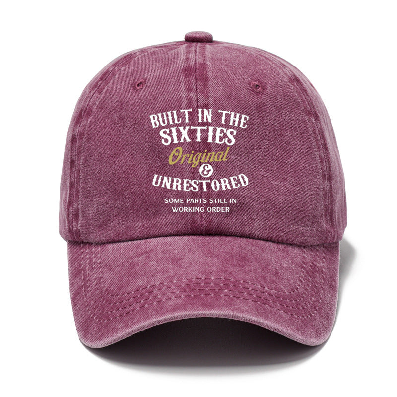 Fashion Washed Printed Hat, 60s Distressed Dad Hat, Vintage Foreign Trade Baseball Cap, Soft Top Sun Hat