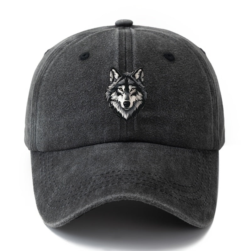 A Stylish And Adaptable Printed Husky Baseball Cap for All Genders, Showcasing a Timeless Vintage Wash And a Lightweight Curved Brim Design Perfect for Outdoor Activities. Great for Vacations, Travel, Camping