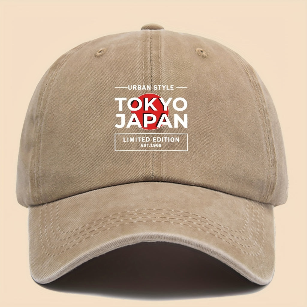 1pc Tokyo Japan City Style Printed Baseball Cap Unisex Printed Design Solid Color Easy Retro Curved Brim Dad Hat Adjustable Size Four Seasons Sun Hat Suitable for Cycling, Fishing, Hunting Teen Couple Skateboard Hat Ideal Gift for Birthday Festival