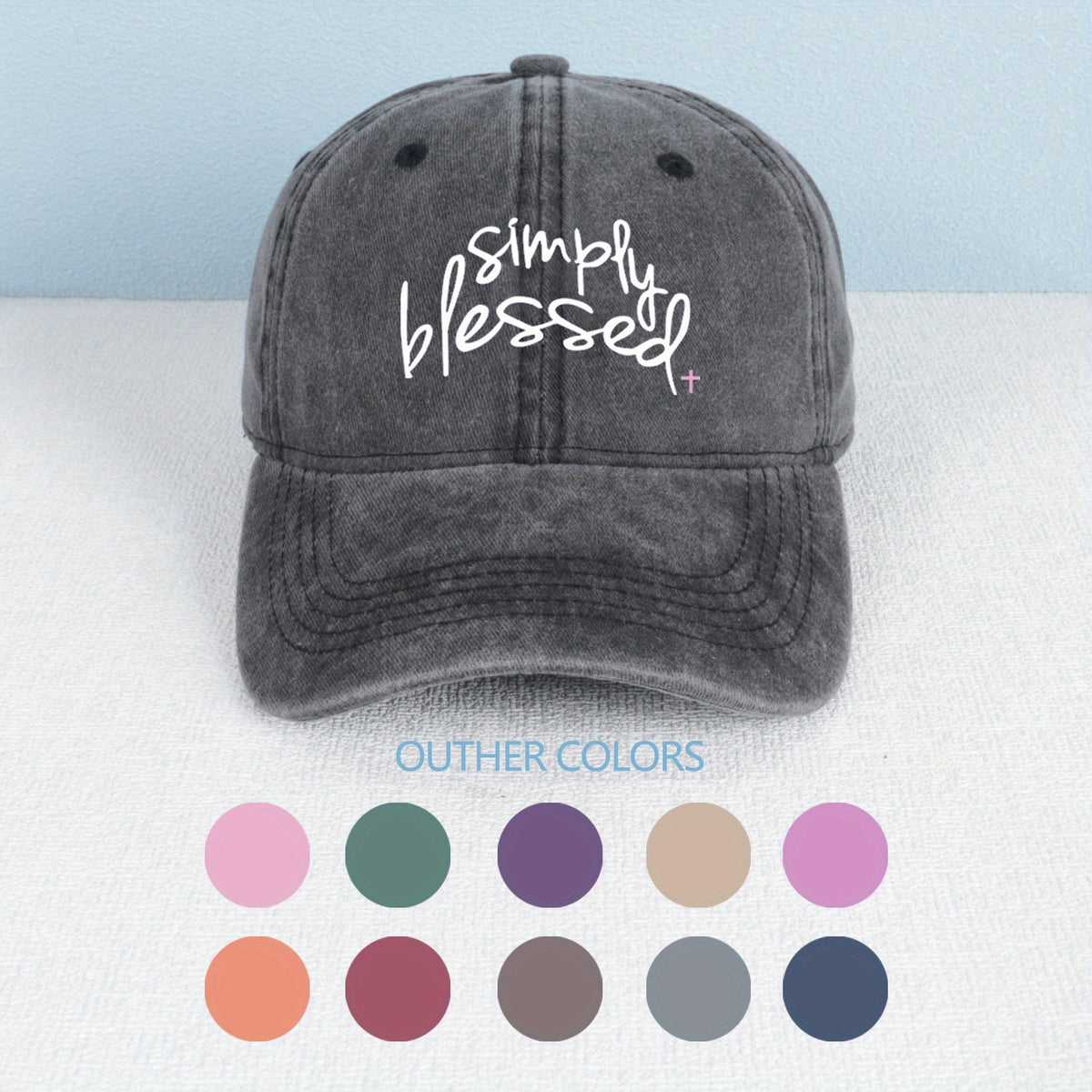 Simple Gospel Print Baseball Cap | Breathable Washed, Adjustable Retro Unisex Street Daily Cap, Lightweight and Comfortable, Multi-Color Choice, Outdoor Headwear, Casual Retro Style, Durable and Wear-Resistant, Hand Wash Care
