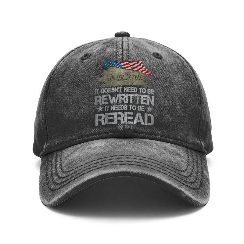 1pc Vintage Washed Unisex Baseball Cap, American Flag "We The People" Theme, Patriotic Style Font Print Design, Adjustable, Suitable for Outdoor Activities And Everyday Casual Wear, Gift for Men, Women, And
