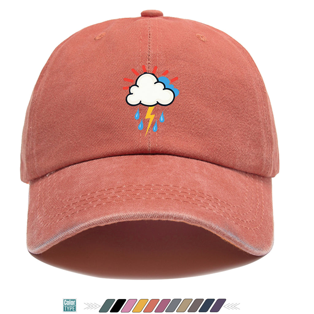 1pc 1pcs Unisex Adjustable Baseball Cap with Cloud Lightning Raindrop Print, Outdoor Sports Hat, Suitable for Daily Wear, Camping, Music Festivals, Cycling, Travel -  Gift for Men & Women, Birthday Present