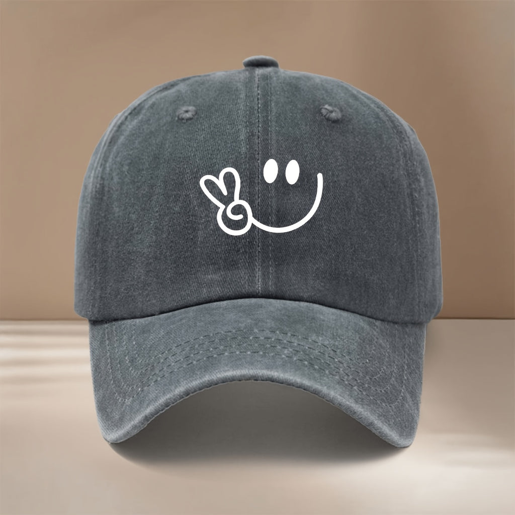 Printed Yeezy Face Pattern Baseball Cap Casual Style 6-Panel Hat Trendy Textured Casual Hat Lightweight Comfortable Duckbill Cap Unisex Curved Brim Hat Hip-Hop Cap Adjustable Size Easy Fashion All-Season Sports Event Support Matching Vacation Travel