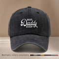 Baseball Cap with "BEST Daddy EVER" Text Graphic, Comfortable and  Curved Brim That Makes the Face Appear Smaller. Hip-hop Style Cap, Unisex Snapback Hat for Vacation, Travel, Dinners, and Camping. Lightweight and Simple Curved Brim Hat