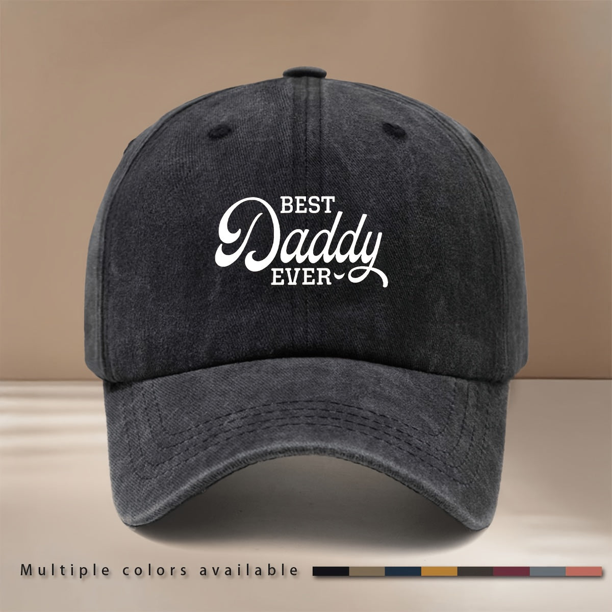 Baseball Cap with "BEST Daddy EVER" Text Graphic, Comfortable and  Curved Brim That Makes the Face Appear Smaller. Hip-hop Style Cap, Unisex Snapback Hat for Vacation, Travel, Dinners, and Camping. Lightweight and Simple Curved Brim Hat