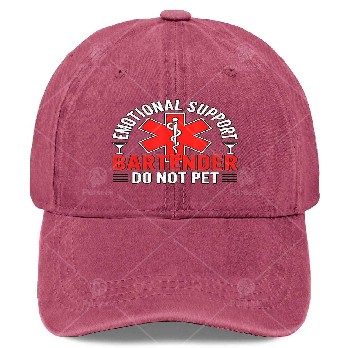 Emotional Support Bartender Do Not Pet Hat - Unisex Retro Full-Body Print with "Do Not Pet" Bartender, Lightweight for Events & Themed Parties (Christmas, 4th) - Hand Washable Round Top Hat