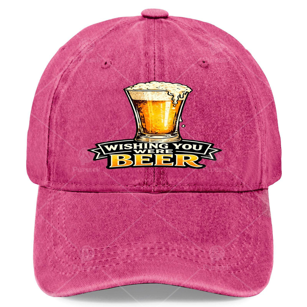 Funny Beer Lovers with "Wishing You Were Beer" Print - Retro Full-Body Beer Unisex Hat Suitable for Christmas Gifts, Games & 4th of Parties - Lightweight Round Top for &