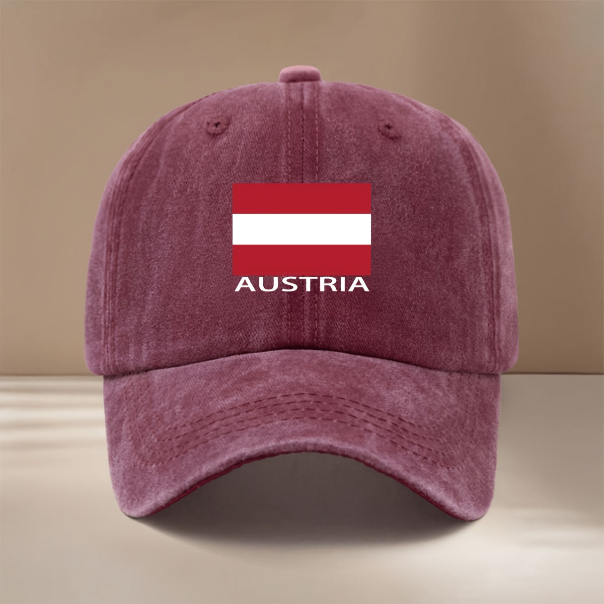 AUSTRIA Letter Austria Flag Pattern Baseball Cap Easy Fashion Lightweight Hip Hop Hat Unisex Curved Brim Hat Vacation Travel Dinner Camping Matching Comfortable Duck Tongue Hat Curved Brim Arc Shows Small Face Adjustable Size Six-Piece Hat Version E