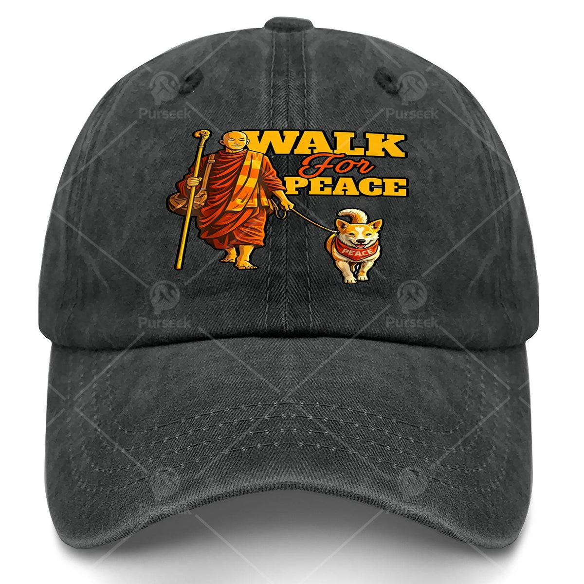 Peace Walking Monks and Aloka Dog Walk for Peace Baseball Hat Unisex Aesthetic