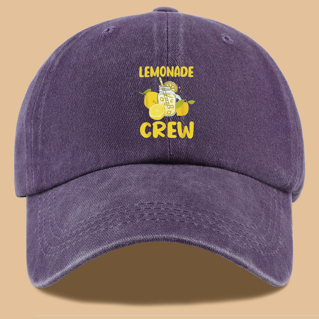 1pc Lemon-Themed "LEMONADE CREW" Printed Baseball Cap, Fresh Summer Style Sun Hat, Fashionable And Fun Design, Unisex Duckbill Cap, Adjustable Size, Casual Outing Sun Hat, Bestie Gathering Bestie Hat, Couple Date Couple Hat, Suitable for Picnics