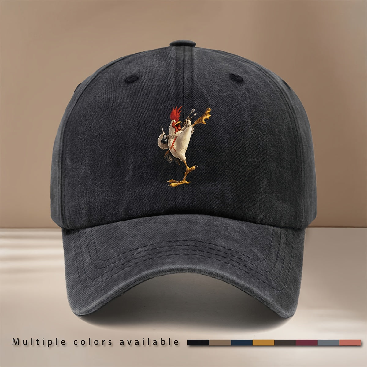 This Is a Stylish And Lightweight Baseball Cap Featuring a Rock Rooster Design, Adjustable in Size, Suitable for Both Men And Women. It'S a Trendy And Comfortable Duckbill Cap Perfect for Outdoor Sports, Gatherings
