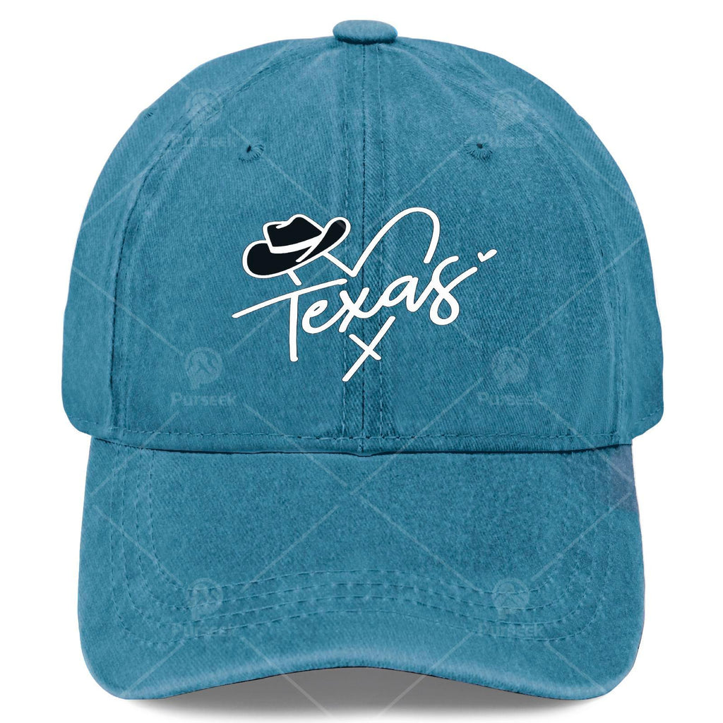 Texas Heart Hat State Pride Design Baseball Hat Unisex Fashion Washed