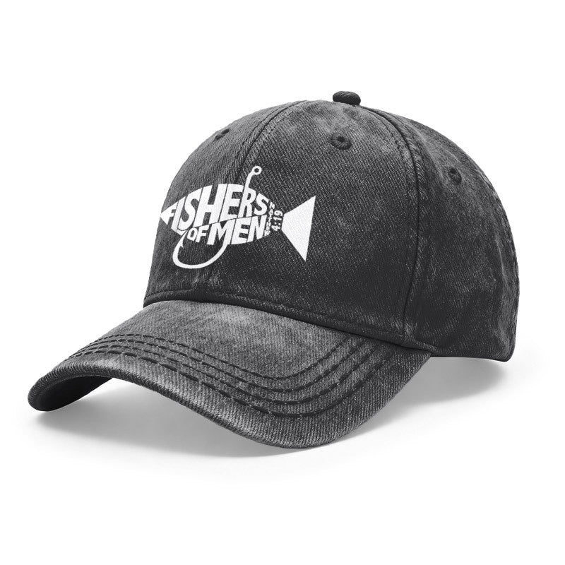 1pc Retro Style Unisex Baseball Caps, Fishers of Men, Christian Faith Design, Adjustable, Ideal for Outdoor Activities And Casual Use, Gifts for Both Men And Women, Friends. Featuring Fishing Hook, Matthew 4:19 Verse