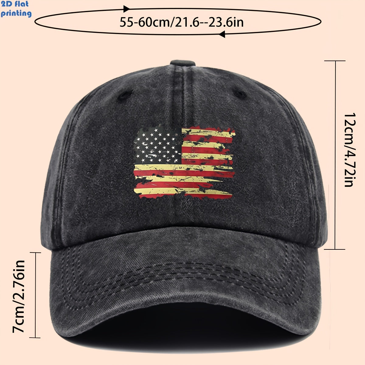 Distressed-Cut USA Flag Baseball Cap with Star-And-Striped Print, Suitable for Daily Wear, Stylish And Trendy Decorative Sun Hat, Comfortable And Lightweight Trucker Sun Hat, Adjustable Strap Dad Hat, Perfect for Street Casual Wear