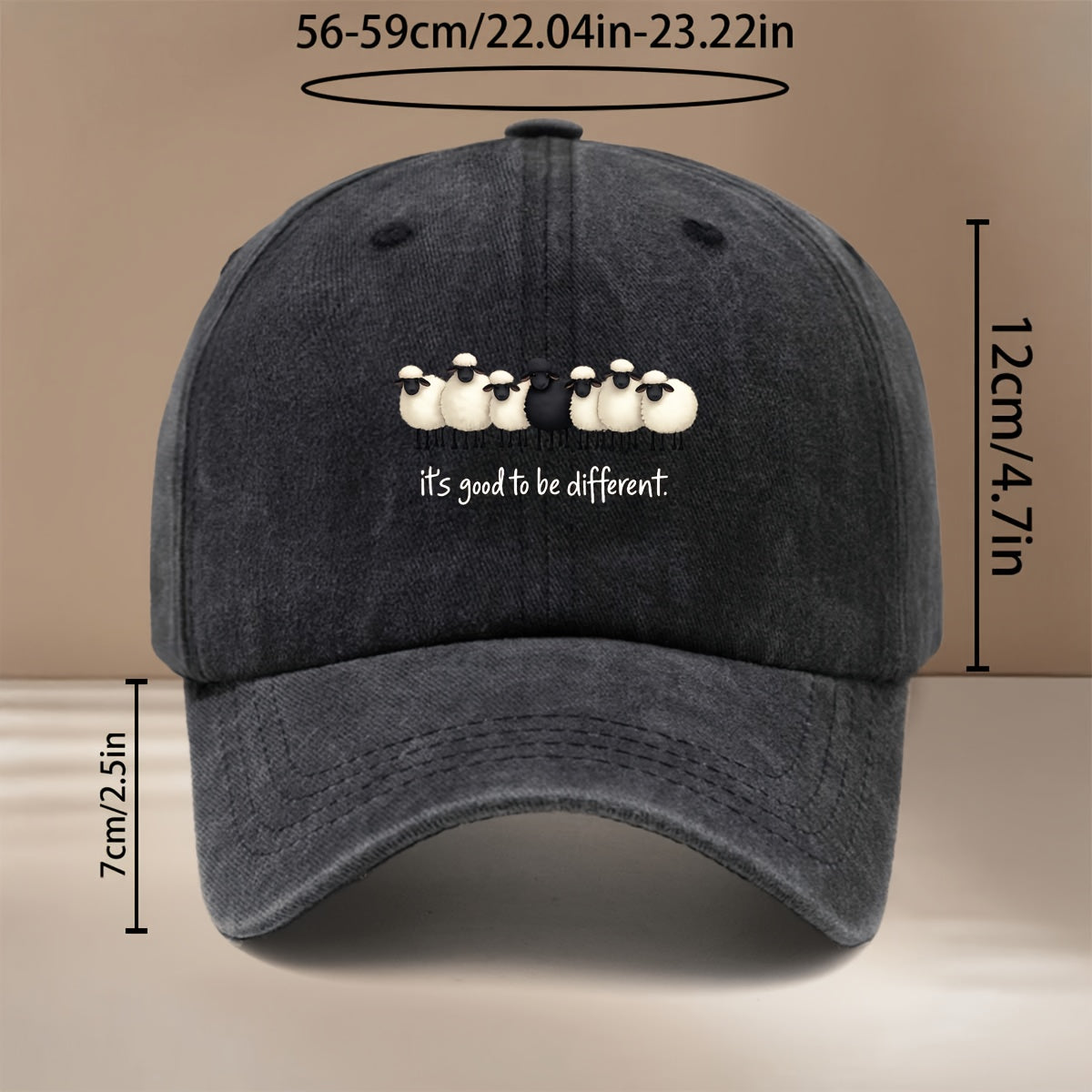 This Is a Baseball Cap with "it's Good to Be Different." Printed on It. It's a Stylish, Lightweight, and Adjustable Six-panel Hat Suitable for Both Men and Women. This  and Comfortable Snapback Cap Is Perfect for Outdoor Sports, Dinners