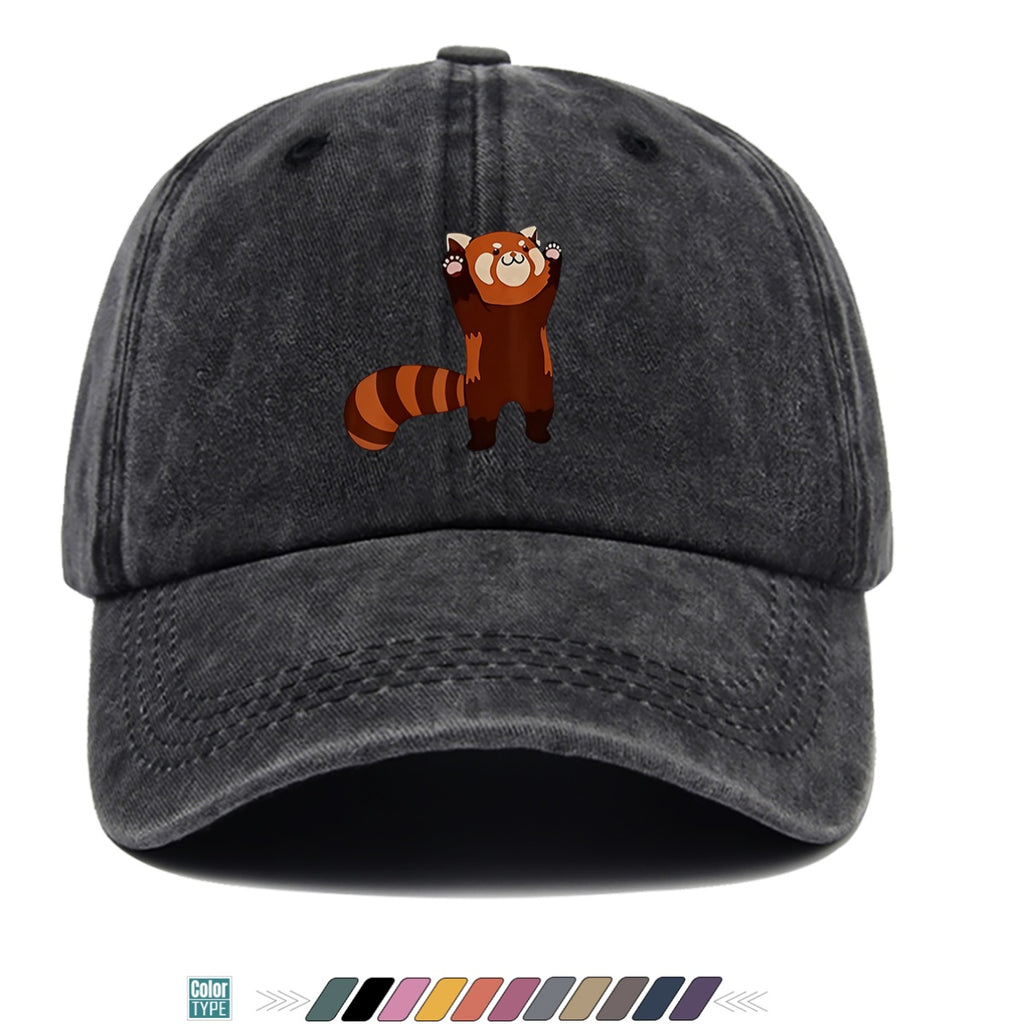1pc Cartoon Red Panda Printed Baseball Cap, Cute Animal Pattern Sun Hat, Adorable Age-Reducing Fashion Hat, Unisex Adjustable Duckbill Cap, Couple Outing Hat, Casual Leisure Hat, Outdoor Play Sun Hat, Picnic Photography Hat, Bestie Matching Hat