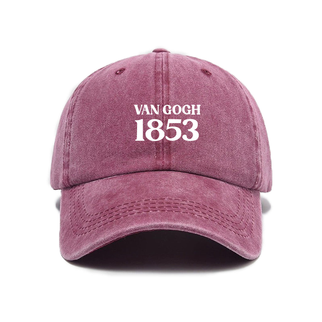 1 Washed Distressed Print Baseball Cap for Adults, Simple Letter 1853 Print Washed Distressed Soft Top Baseball Cap for Men and Women, Versatile Outdoor Sun Baseball Cap