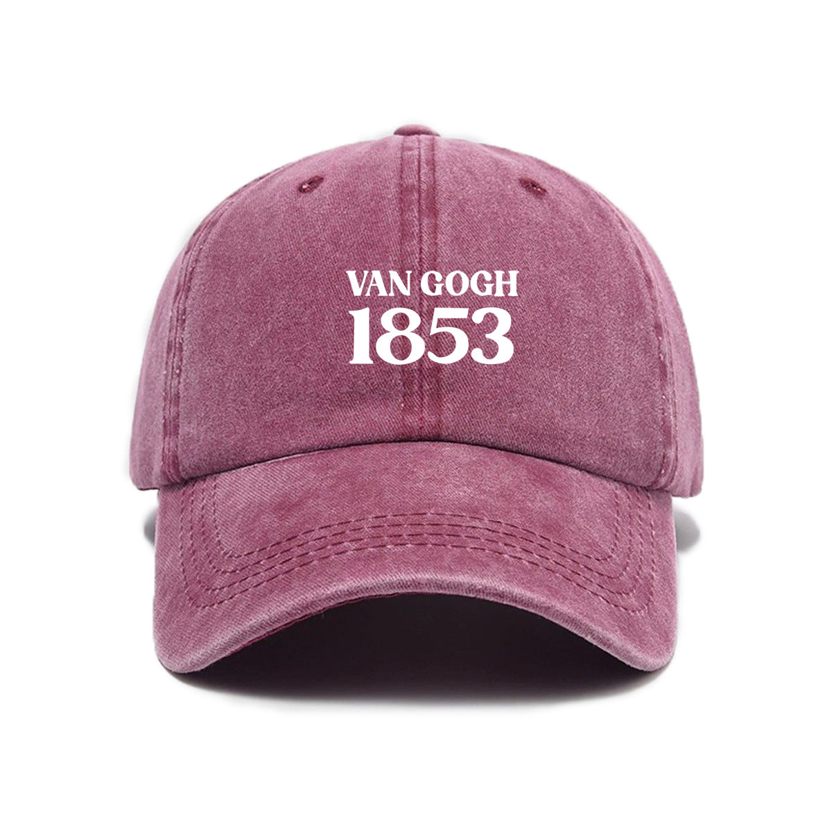 1 Washed Distressed Print Baseball Cap for Adults, Simple Letter 1853 Print Washed Distressed Soft Top Baseball Cap for Men and Women, Versatile Outdoor Sun Baseball Cap