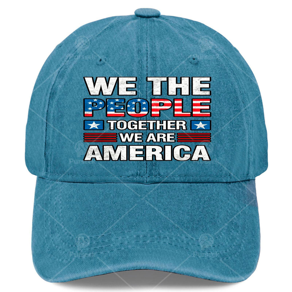 Together We Are America US Flag Vintage Baseball Hat Unisex Stylish Washed