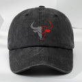 MAKEFGE Vintage Washed Bull Head Baseball Cap - Soft Top, Sweat Absorbent, Breathable, Hat for Outdoor Sports & Casual Wear, Casual Hat | Funky Fashion Accessory | Polyester Fiber Cap