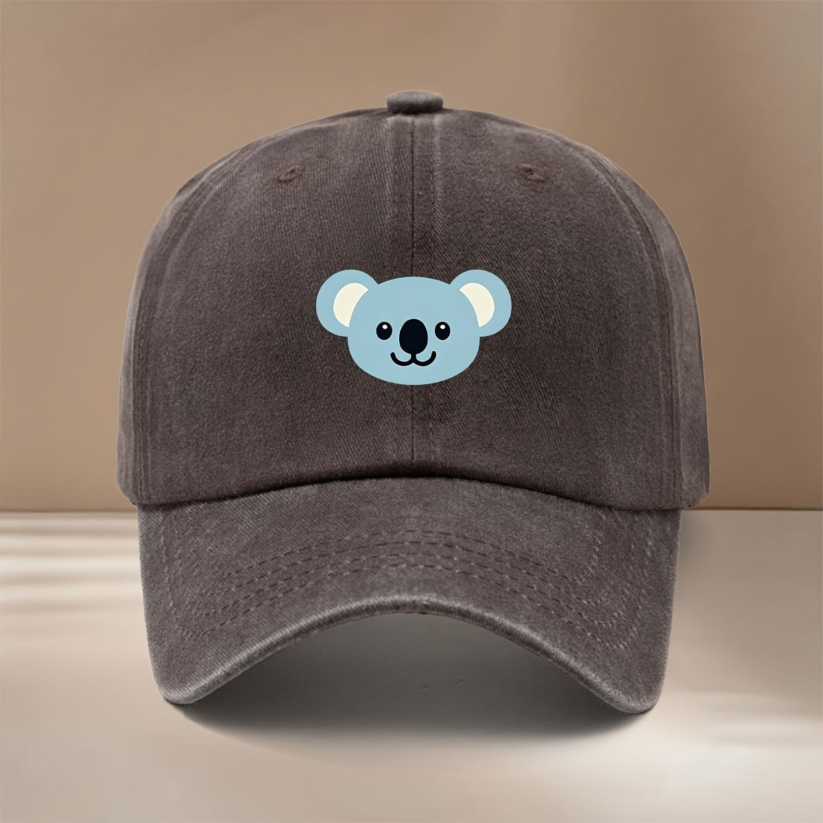 This Is a Cartoon Koala Pattern Printed Baseball Cap, Fashionable Comfortable Adjustable Size 6-Panel Hat Unisex Lightweight Individual Style Duckbill Cap Outdoor Sports Dining Camping Matching Easy Trendy Curved Brim Hat Sports Event Cheerleading M