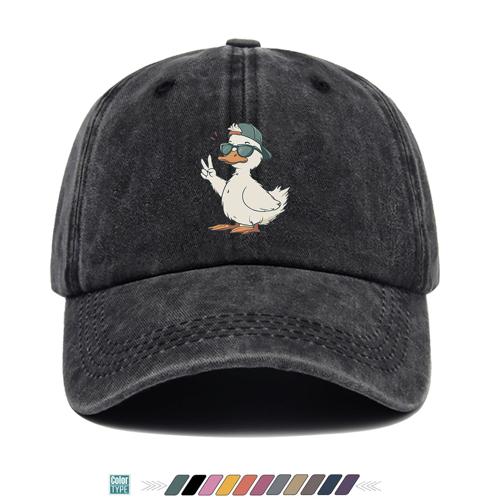 1pc Duck Print Baseball Cap with Fashion Glasses Suitable for Men & Women, Adjustable Unisex Hat with Duck, Hip-Hop Streetwear Cap for Outdoor, Daily Commuting, Matching Couple Gift, Trendy Birthday Present for And