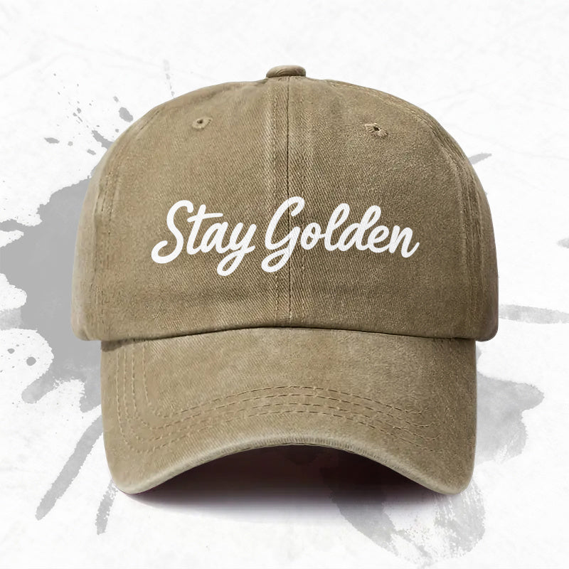 1P 1pc, "Stay Golden" Adjustable Baseball Cap, Lightweight Printed Women's Hat, "Printed Trend" Men's Fashion Cap, an Ideal Gift for Weddings, Parties, and Birthdays.