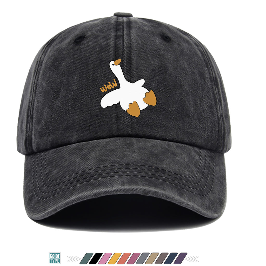 1pc Adorable White Goose Print Baseball Cap Suitable for Men & Women, Breathable Adjustable Snapback Hat with Goose, Unisex Casual Cap for Daily Wear, Picnic, Camping, Amusement Parks - Fun Gift for Goose Lovers, Birthday Present