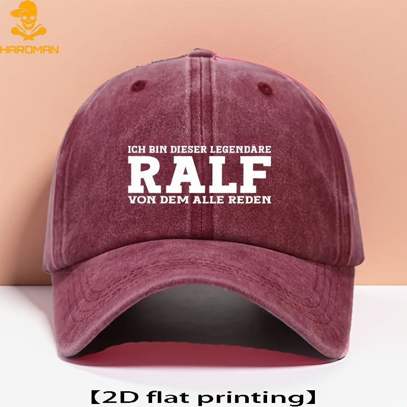 Men' & Women' RALF Printed Baseball Cap - Lightweight Breathable Dad Hat Suitable for Outdoor Travel, Beach, Fishing, Casual Wear - Minimalist RALF Design, Unisex Gift for Grandpa, Dad, Holiday Events - Comfortable Headwear
