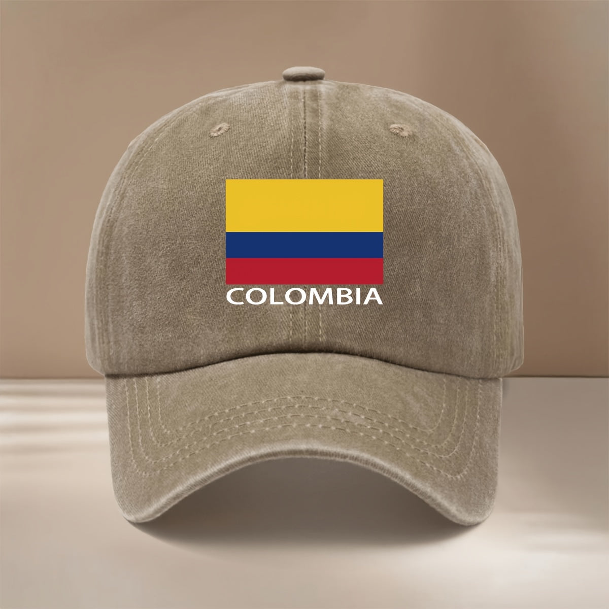 COLOMBIA Text Graphic Baseball Cap, Simple and Trendy Hip-Hop Hat for Men and Women, Textured Curved Brim Hat, Comfortable and Lightweight Duckbill Cap, Suitable for Vacation, Travel, Dinner Parties, and Camping, Six-Panel Hat, Adjustable Size