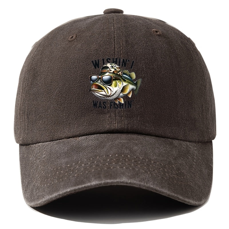 A Unisex Men's Baseball Cap with Cartoon Print, Adjustable, Fashionable, and Versatile. Suitable for Outdoor Activities Such as Camping, Hiking, and Fishing