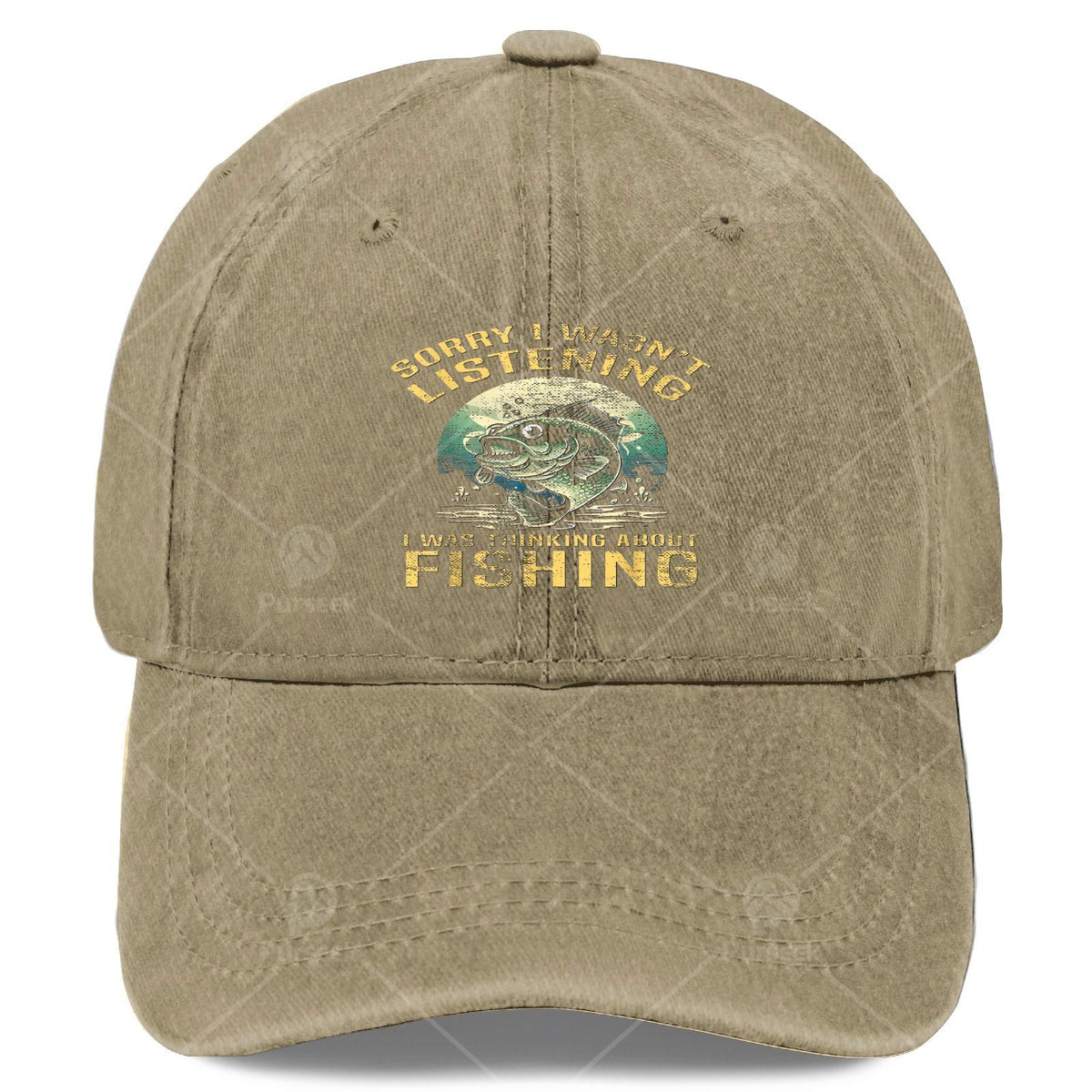 Sorry I Wasnt Listening I Was Thinking about Fishing Baseball Hat Unisex Low