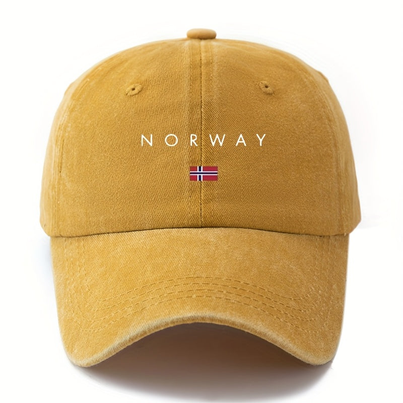 MAKEFGE Unisex Norway Flag Trucker Hat - Norwegian National Colors (White, Red, Blue) with Norway Map Outline & Flag Emblem, Lightweight Washed Cap for Men & Women, Outdoor, Travel, Camping, Casual Wear, Parties - Durable Norwegian Pride