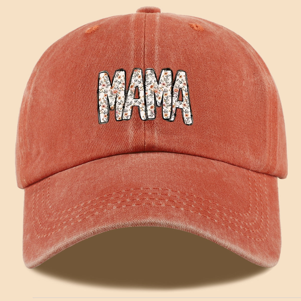 1pc 1pcs "Mom" Floral & Letter Print Baseball Cap Suitable for for Men & Women, Adjustable Duckbill Hat with Mom-Themed, Breathable Unisex Cap for Outdoor, Travel, Gifts for Mom, Birthdays, Casual Wear - Fashionable Duckbill Cap