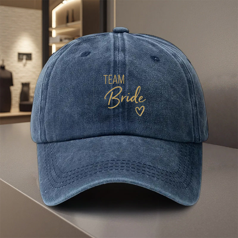 1pc Team Bride Baseball Cap - Adjustable Snapback Closure, Lightweight Polyester Wedding Party Hat for Women, Men, Bridesmaids - Bridal Squad, Wedding Planner, Prom - All-Season Comfort Fit (Hand Washable) - Ideal for Weddings, Sports, Casual Attire - Sty