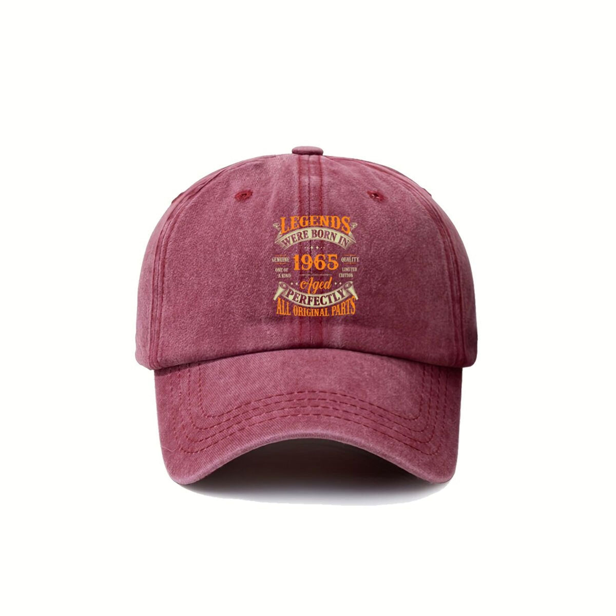 1965s Born Vintage Washed Distressed Baseball Cap - Adjustable Retro Unisex Golf & Outdoor Hat, Lightweight Breathable Suitable for Men & Women, Machine Washable with Iconic 1965s