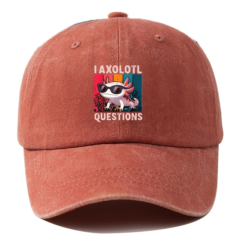 A Unisex Men's Baseball Cap with Cartoon Print, Adjustable, Fashionable, and Versatile. Suitable for Outdoor Activities Such as Camping, Hiking, and Fishing