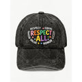 Respect All Equality Quote Hat - Unisex Vintage Cap with Colorful Equality Lettering, Adjustable Pull String Closure, Machine Washable Suitable for Casual Streetwear, Gifts for &, Equality-Themed Design