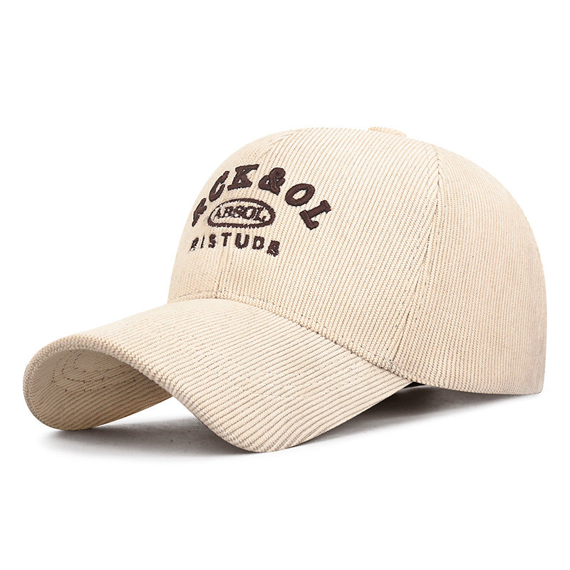 New Corduroy Hats for Autumn And Winter, Thickened And Warm, Suitable for Both Men And Women, Designed to Make The Face Look Smaller