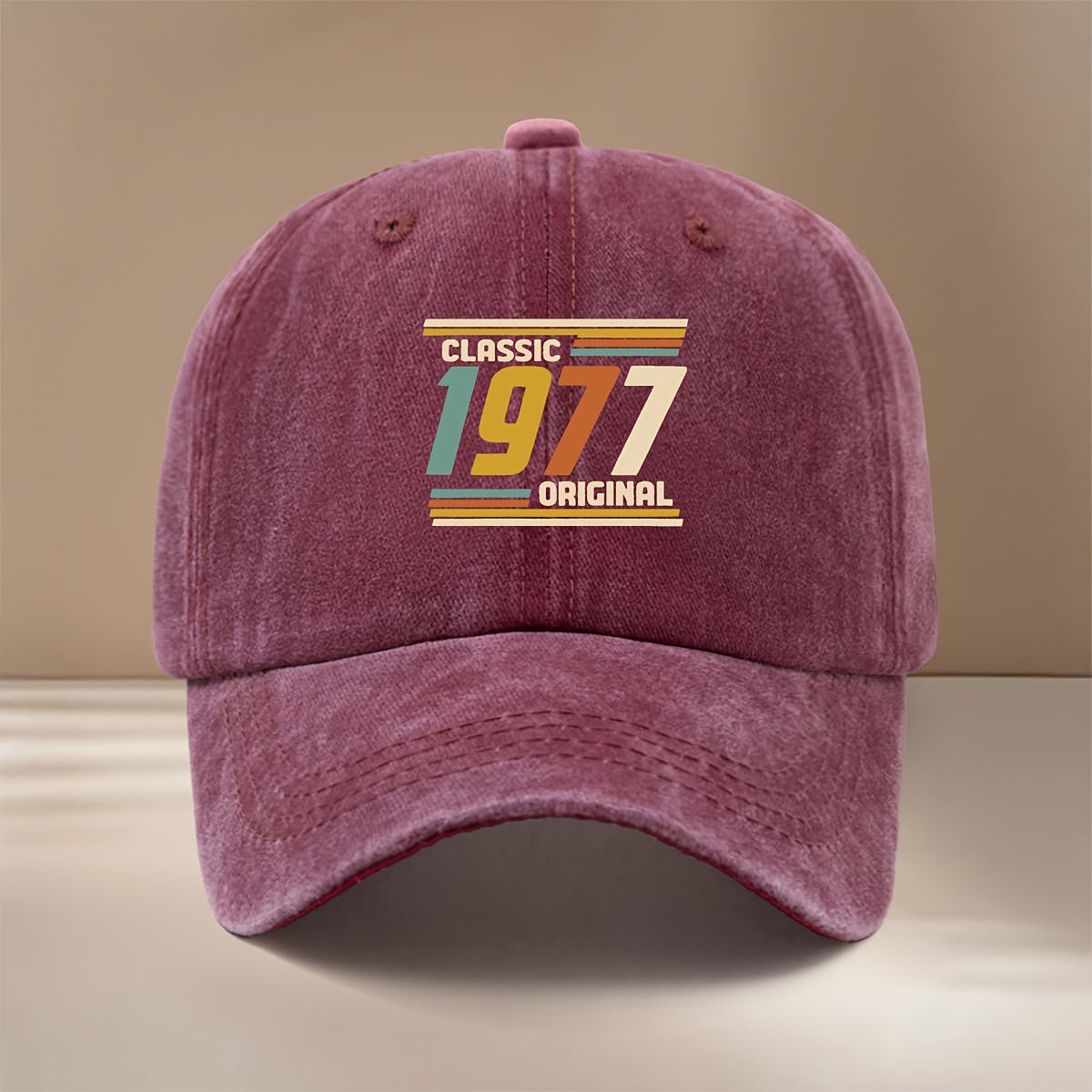 1977 Graphic Baseball Cap, Comfortable And Minimalist, Suitable for Both Men And Women. This Six-Panel Hat Is Perfect for Gatherings, Camping, And Features a Textured Design. It'S a Stylish
