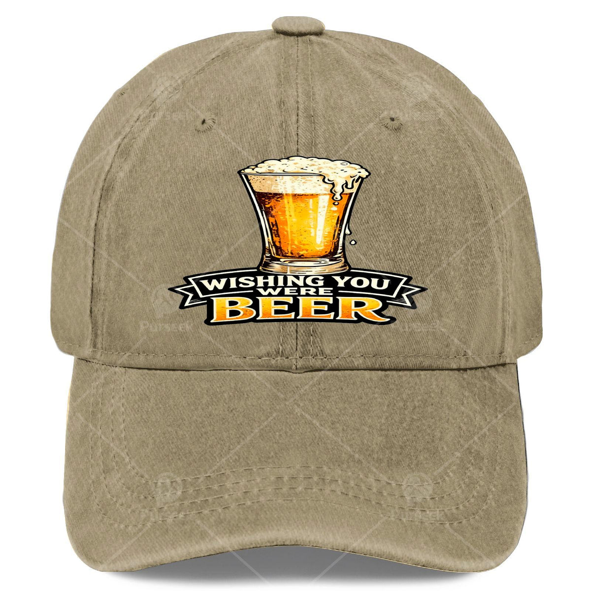 Funny Beer Lovers with "Wishing You Were Beer" Print - Retro Full-Body Beer Unisex Hat Suitable for Christmas Gifts, Games & 4th of Parties - Lightweight Round Top for &
